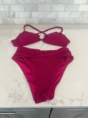 Victoria's Secret Magenta Sparkle Bikini Set